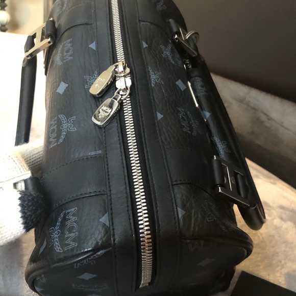 Authentic MCM Boston Bag with bag charm - Picture 4 of 16